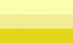Retângulo composto por 3 faixas horizontais do mesmo tamanho, em tons dessaturados da cor amarela que vão de um mais claro até um mais escuro.