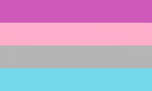 4 faixas horizontais, roxa clara/rosa clara/cinza clara/azul clara