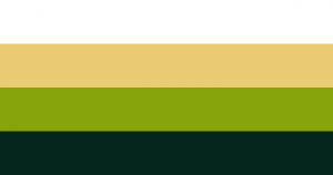 Retângulo composto por quatro faixas horizontais do mesmo tamanho, nas cores branca, amarela, verde e verde escura.